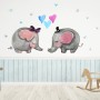 Cartoon Elephant with Little Love Wallpaper Mural