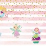 Kids Cartoon Fairy with Stripe Pattern Wallpaper Mural