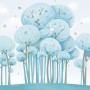 Watercolor Cartoon Blue Forest Landscape Wallpaper Mural