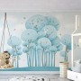 Watercolor Cartoon Blue Forest Landscape Wallpaper Mural