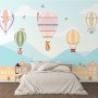 Kids Hot Air Balloon and Little House Wallpaper Mural