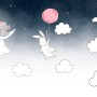 Cartoon Nightscape with Rabbit and Elephant Wallpaper Mural