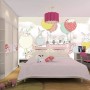 Rabbit Flying in the Cups with Baloon Wallpaper Mural