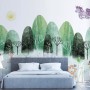 Watercolor Cartoon Trees and Animals Wallpaper Mural