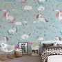 Cartoon Colorful Unicorns Wallpaper Mural