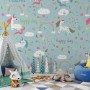 Cartoon Colorful Unicorns Wallpaper Mural