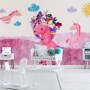 Cartoon Pink Unicorn Drawing Art Wallpaper Mural