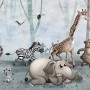 Cartoon Wild Animals and Forest Wallpaper Mural