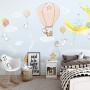 Cartoon Winterscape and Rabbit Flying Wallpaper Mural