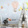 Cartoon Winterscape and Rabbit Flying Wallpaper Mural