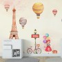Eiffel Tower and Little Hot Air Balloon Wallpaper Mural