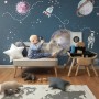 Kids Shining Space with Watercolor Bear Astronaut Wallpaper Mural