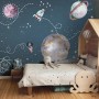 Kids Shining Space with Watercolor Bear Astronaut Wallpaper Mural