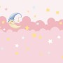 Kids Girls Pink Night with Sleeping Moon Wallpaper Mural
