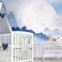 Kids Lakescape with Little Canoe Wallpaper Mural