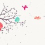 Kids Cartoon Tree with Colorful Singing Birds Wallpaper Mural