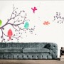 Kids Cartoon Tree with Colorful Singing Birds Wallpaper Mural