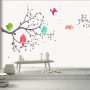 Kids Cartoon Tree with Colorful Singing Birds Wallpaper Mural