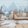 Ice Skater White Bear on the Snowy Winter Forest Wallpaper Mural
