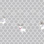 Kids Gray Fishscale Pattern and White Deer Wallpaper Mural