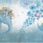 Cartoon Blue Elephant Wallpaper Mural