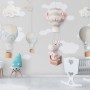 Little Hot Air Balloons with Clouds Wallpaper Mural
