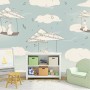 Kids Paper Plane and Animal Wallpaper Mural