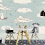 Kids Paper Plane and Animal Wallpaper Mural