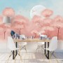 Pink Forest and Horned Deer Wallpaper Mural
