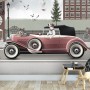 Cityscape with Doggies Wallpaper Mural