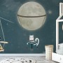 Swinging Cat with Shining Moon Children Wallpaper Mural