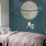 Swinging Cat with Shining Moon Children Wallpaper Mural