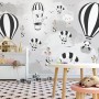 Hot Air Balloon with Cartoons Animals Kids Nursery Wallpaper Mural