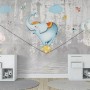 Slackline with Cartoon Elephant on the Ball Wallpaper Mural
