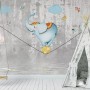 Slackline with Cartoon Elephant on the Ball Wallpaper Mural