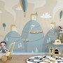 Soft Hot Air Balloon with Little Home Wallpaper Mural
