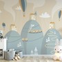 Soft Hot Air Balloon with Little Home Wallpaper Mural