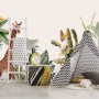 Watercolor Jungle and Safari Animals Wallpaper Mural
