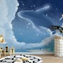 Cartoon Whale with Nightscape Wallpaper Mural
