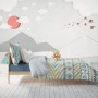 Kids White Gray Mountain Landscape Wallpaper Mural