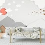 Kids White Gray Mountain Landscape Wallpaper Mural