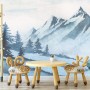 Kids Mountain Landscape with Cartoon Bear Wallpaper Mural
