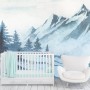Kids Mountain Landscape with Cartoon Bear Wallpaper Mural