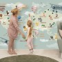 Kids World Atlas with Animals Wallpaper Mural
