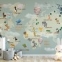 Kids World Atlas with Animals Wallpaper Mural