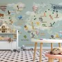 Kids World Atlas with Animals Wallpaper Mural