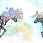 Colorful Flowery Zebra Wallpaper Mural