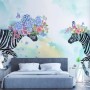 Colorful Flowery Zebra Wallpaper Mural