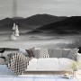 Monochrome Dark Lake Landscape Wallpaper Mural
