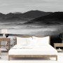 Monochrome Dark Lake Landscape Wallpaper Mural